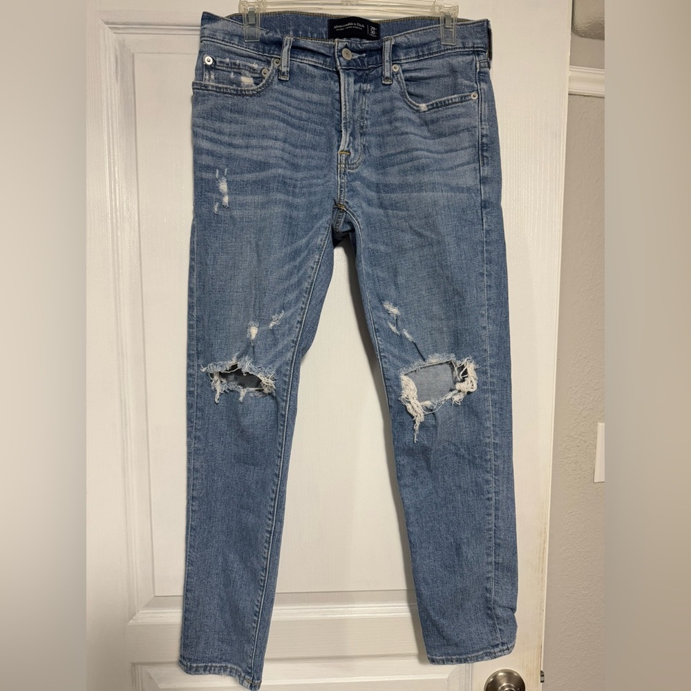 Abercrombie & Fitch Men Jeans 29x30 Blue Denim Langdon Skinny Stretch